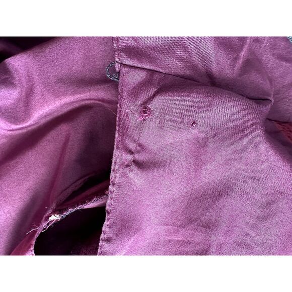 90s Vintage Red Velvet Coat with Faux Fur Trim Elegant Winter Style Girls 14/16 - Picture 8 of 11